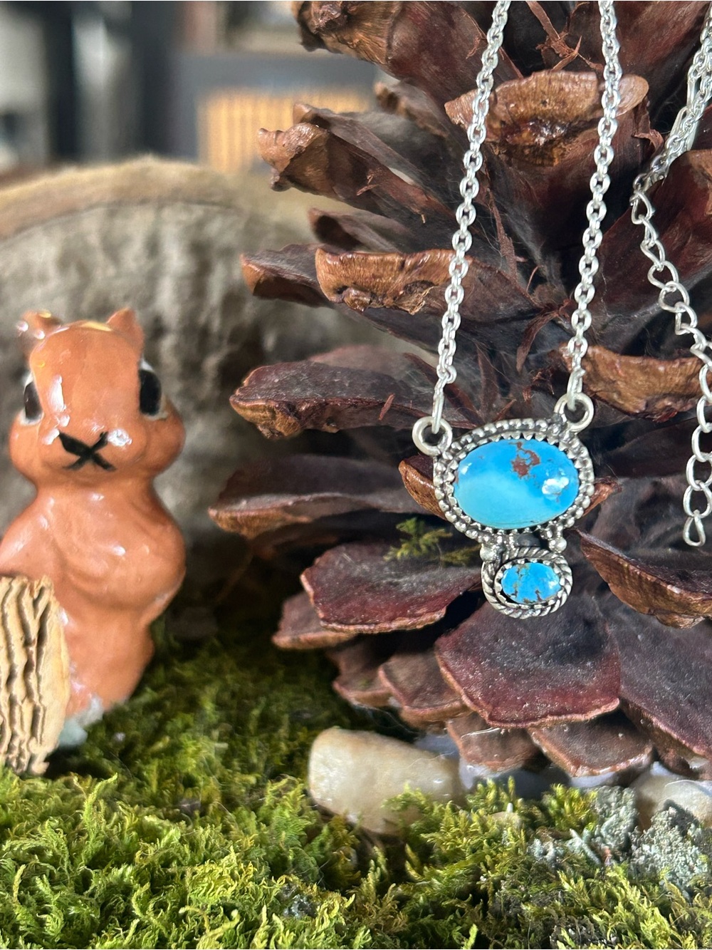 925 Sterling double golden hills turquoise necklace